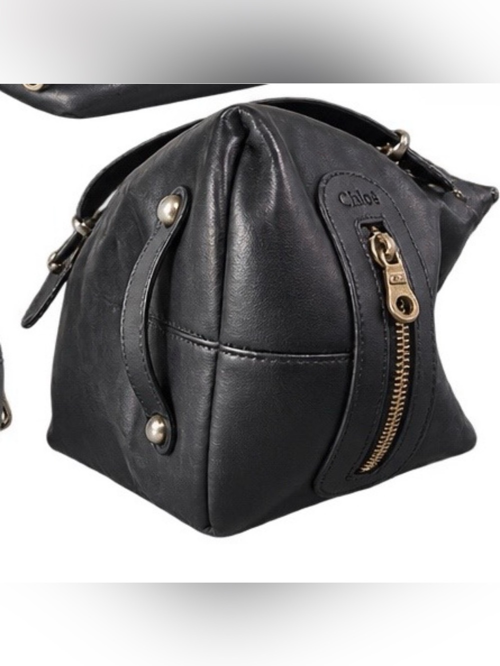 RARE Chloé F/W 2003 Phoebe Philo Era Black Leather Buckle Camera Bag Vintage Y2K - Picture 5 of 12